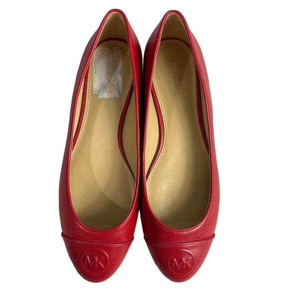 Michael Kors Women's Red Leather Dylan Flats Sz 7.5 - Picture 8 of 14